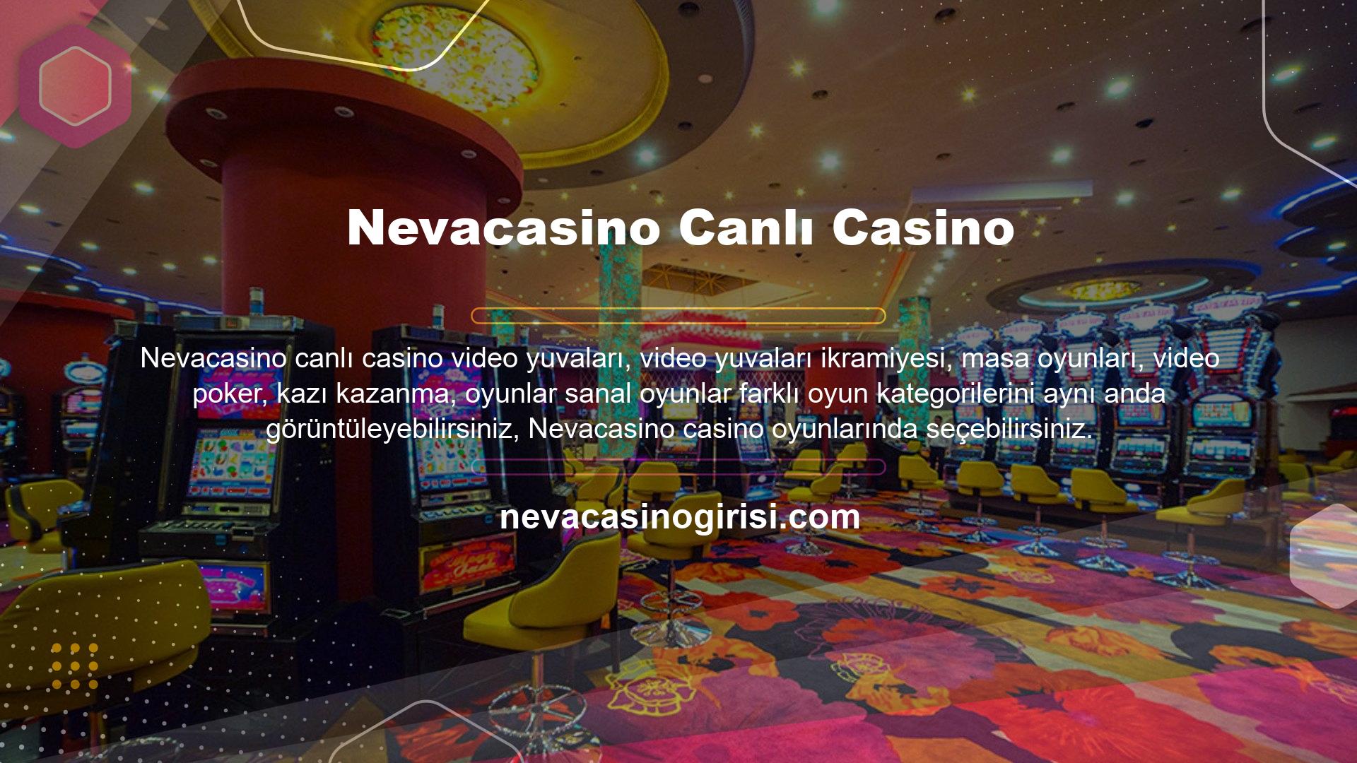 Nevacasino Casino oyunlar sunar, istediğiniz oyunu aramak ve bulmak için filtre işlevini kullanın ve hatta yeni eklenen oyunları görmek için temel filtre seçeneklerini kullanın